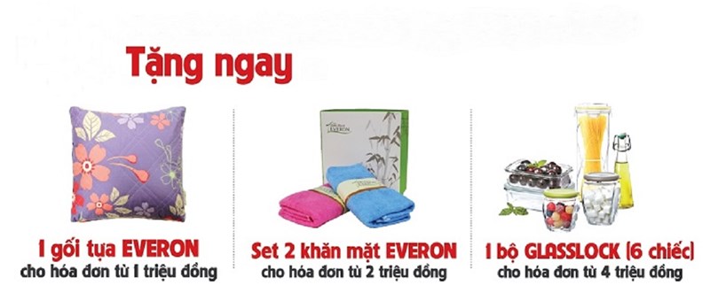 chăn ga gối đệm everon có chương trình khuyến mãi gì