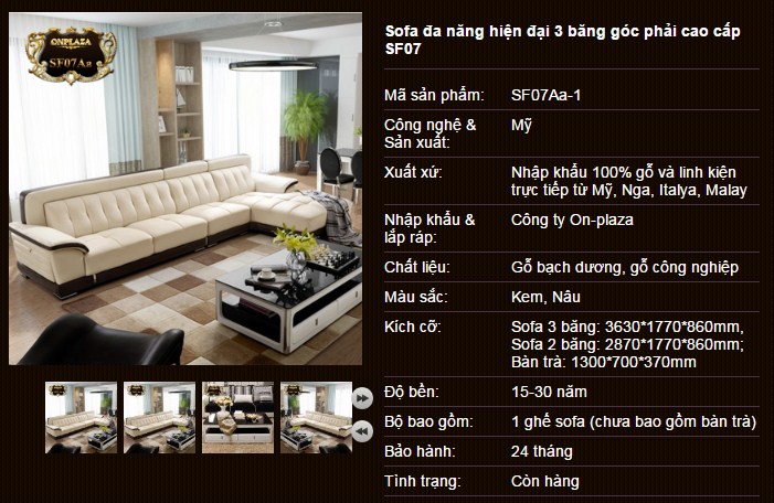 mẫu sofa hiện đại đẹp SF07